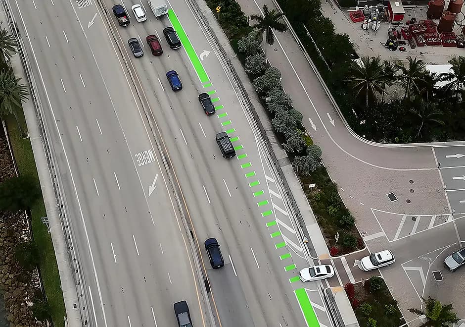 MMA bike lane surface with anti-skid aggregate visible